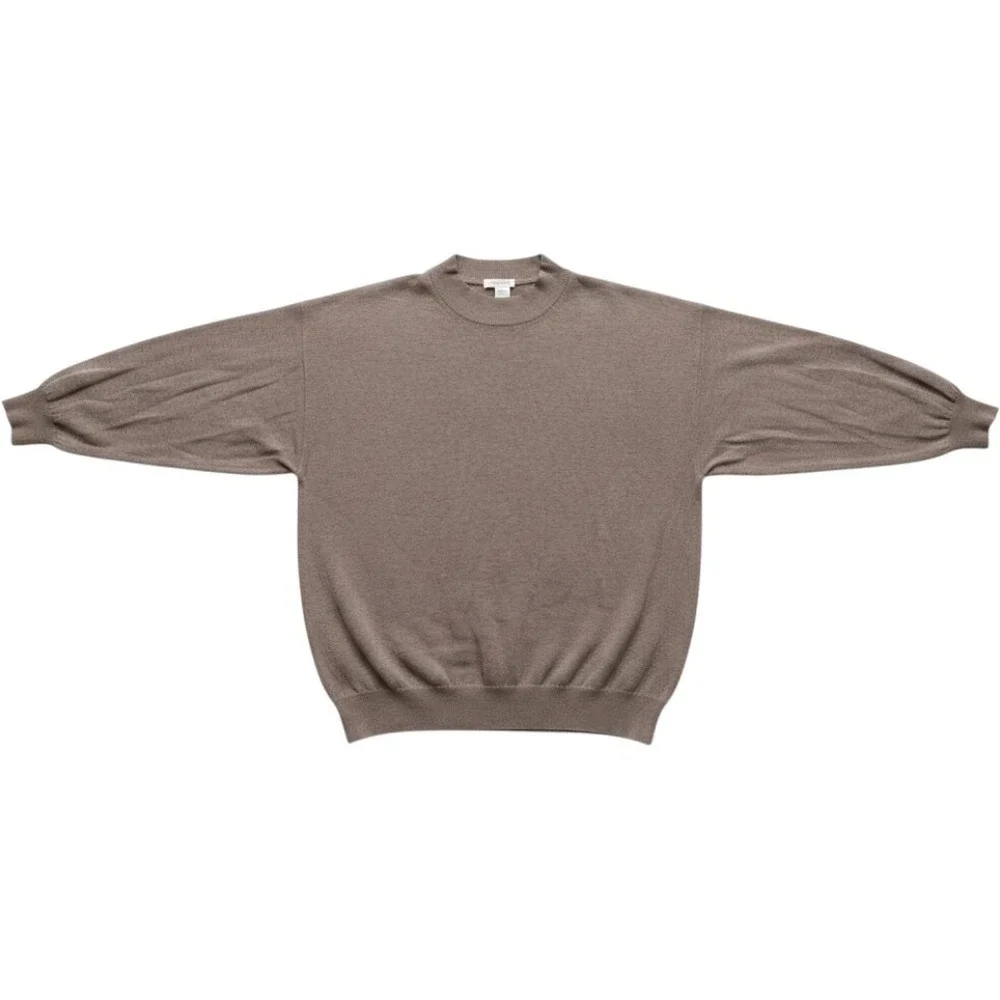 Alora Italy crewneck / low mock-neck Sweater Pullover think ribbed trim Sz L